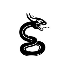 Fototapeta premium Mystical snake Serpent, Magic Celestial Silhouette Tattoo design.