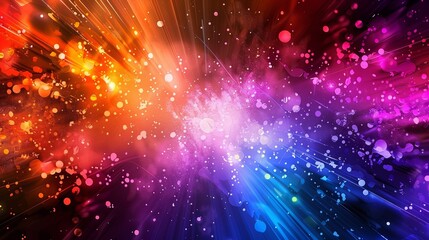 Fototapeta premium Abstract background showing colorful exploding galaxy with bokeh