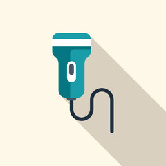 Barcode scanner is scanning a bar code with a blue beam