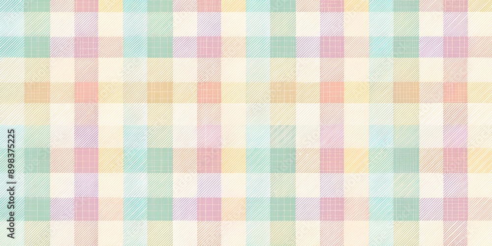 Poster hand drawn seamless pattern featuring pastel colored checkered squares with subtle textures perfect 