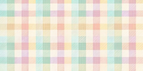 Hand drawn seamless pattern featuring pastel colored checkered squares with subtle textures perfect for a gentle and inviting lo