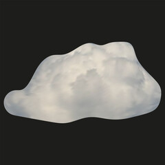 Very Realistic Cloud isolated black. 3D white Cloud. Realistic vector illustration. EPS 10