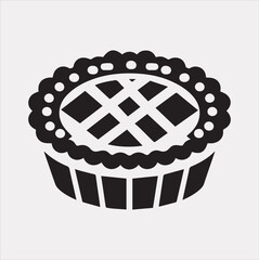 Pie icon silhouette vector on a white background