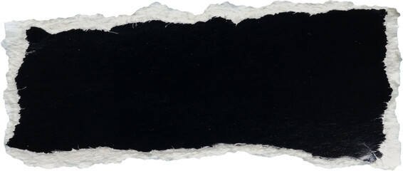 piece of black paper tear isolated on white background