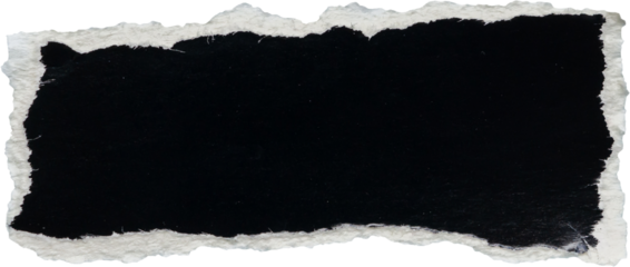 piece of black paper tear isolated on white background