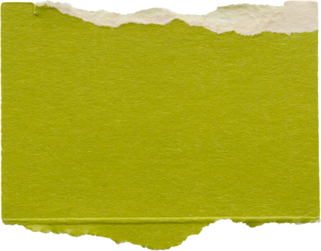 piece of green paper tear isolated on white background