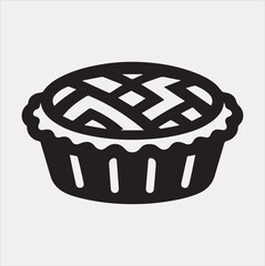 Pie icon silhouette vector on a white background