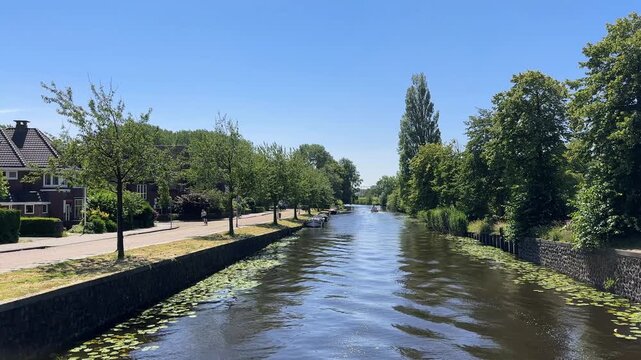 Canal in Heemstede centrum. Heemstede is a town and a municipality next to Haarlem in the province of North Holland