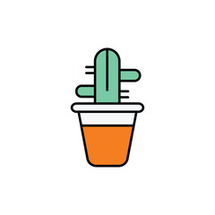 Cactus icon design with white background stock illustration
