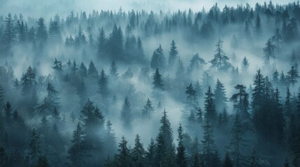 Misty Forest Landscape