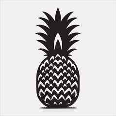 pineapple vector silhouette on a white background