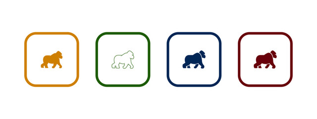 gorilla icon vector illustration. gorilla icon in different color design.