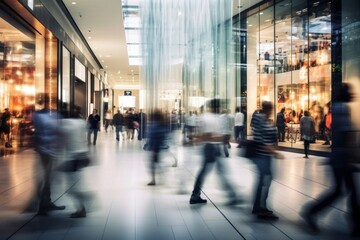 People walking in shopping mall motion people adult. .