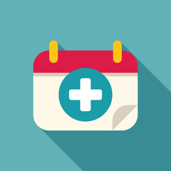 Calendar icon is showing a plus sign, reminding us about scheduling medical checkups