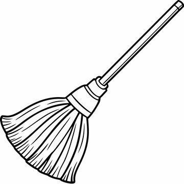 recommend clip art:  Line art of Broom 