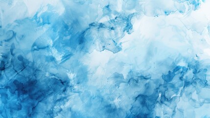 Obraz premium Colorful blue and white watercolor painting with brushstrokes, resembling ocean waves or a dreamy sky.