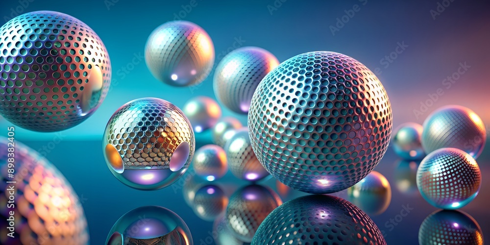 Aufkleber modern three dimensional spheres background generative by ai