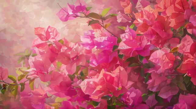 Flowers of pink bougainvillea