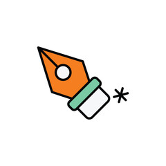 Pen Tool icon design with white background stock illustration