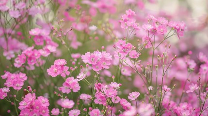 Fototapeta premium Flowering Pink Gypsophila Ornamental Plant for Home Decor