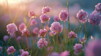 Flowering Armeria maritima plants