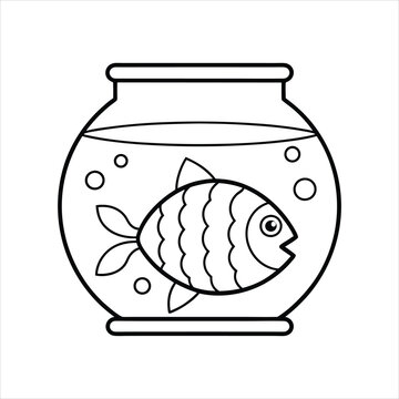 recommend clip art: cute fish swimming vector line art