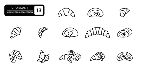 Croissant icon collection, vector icon templates editable and resizable.