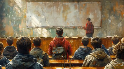 Students Attentively Listen to a Lecturer During a Daytime Class Session