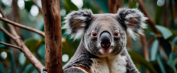 Fototapeta premium koala in a wild, koala on a tree