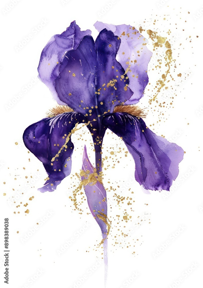 Canvas Prints A purple iris blossom flower person.