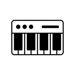 piano icon. vector isolated on white background, simple and modern design.
