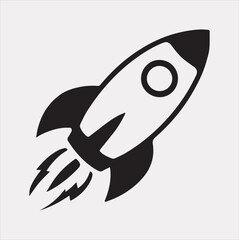 rocket vector silhouette on a white background
