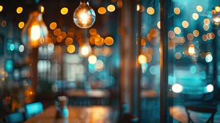 Obraz premium Blurred coffee shop or restaurant as a backdrop