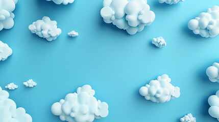 A sky blue background with cloud shapes in sky blue and white tones.


