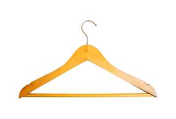 wooden coat hanger isolated