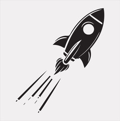 rocket vector silhouette on a white background