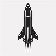 rocket vector silhouette on a white background