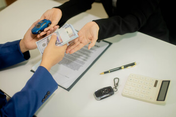 Buy a car and enter into a sales contract with the seller.