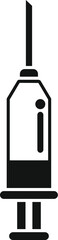 Simple black and white icon of a medical syringe, perfect for representing healthcare and injections