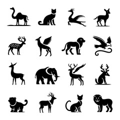 A set of animal silhouettes