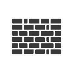 A simple black and white icon of a brick wall