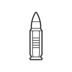 Line Art Illustration of a Bullet