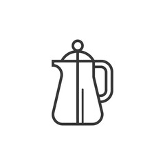 Fototapeta premium Line Art Illustration of a Glass Teapot