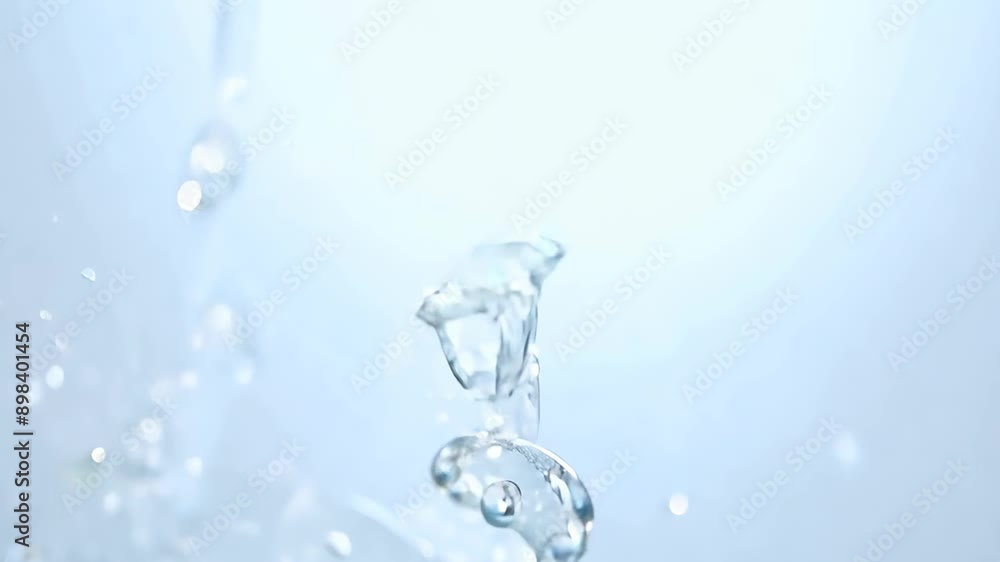 Aufkleber a drop of water falls creating splashes and waves against a light background. concept: refreshment a