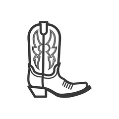 A Line Drawing Illustration of a Cowboy Boot