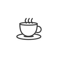 A Line Drawing of a Cup of Hot Beverage on a Saucer