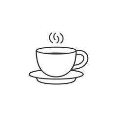 Obraz premium A Simple Line Drawing of a Cup of Coffee with Steam