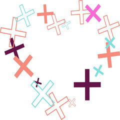 Obraz premium Object fountain organized from random sparcle star pictographs as fireworks.