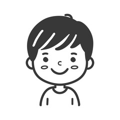 Obraz premium Smiling Cartoon Boy with Short Hair and a T Shirt
