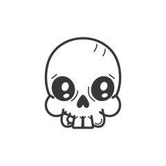 Cartoon Skull with Big Eyes and a Grin